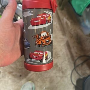 Pottery Barn Kids Red and Gray Cars Water Bottle